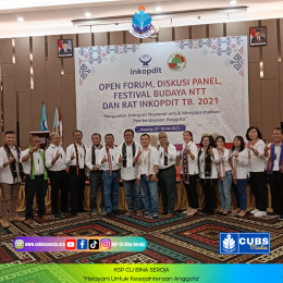 Perwakilan Pengurus dan Pengawas KSP CU Bina Seroja Mengikuti Open Forum, Diskusi Panel, Festival Budaya NTT dan RAT Inkopdit Tahun Buku 2021. . 