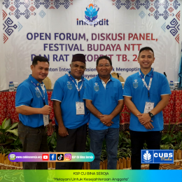 Perwakilan Pengurus dan Pengawas KSP CU Bina Seroja Mengikuti Open Forum, Diskusi Panel, Festival Budaya NTT dan RAT Inkopdit Tahun Buku 2021. . 