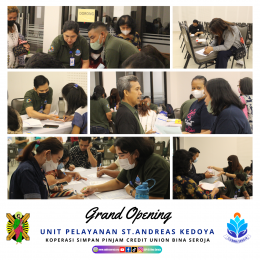 Grand Opening Unit Pelayanan Baru KSP CU Bina Seroja di Paroki St. Andreas Kedoya Jakarta Barat