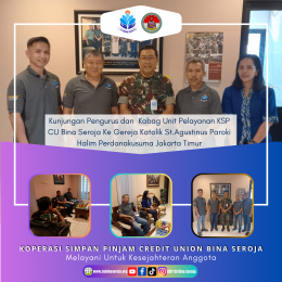 Kunjungan Pengurus dan Kabag Unit Pelayanan KSP CU Bina Seroja Ke Gereja Katolik St.Agustinus Paroki Halim Perdanakusuma Jakarta Timur dalam rangka mengaktifkan kembali Unit Pelayanan Halim Perdanakusuma di lingkungan gereja.. Kunjungan ini di sambut lang