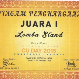 Juara 1 Lomba Stand pada Perayaan CU Day 2015