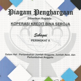 Peringkat II kategori Pertumbuhan Anggota dan Aset Tahun Buku 2018